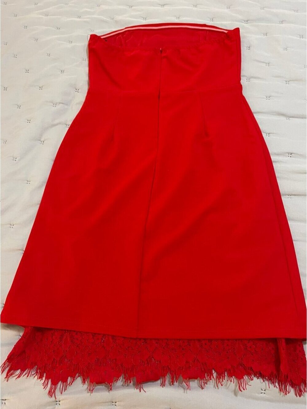 NWT | Lulus | M | Mateo Red Lace Strapless Bodycon Dress - Picture 5 of 8
